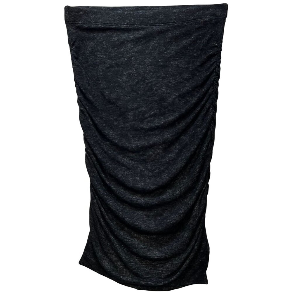 Velvet By Graham & Spencer Women's Bodycon Skirt Side Ruched Sz XS Metallic Gray